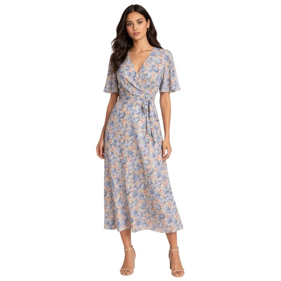 Ralph Lauren Dresses & Skirts - Lauren Ralph Lauren Floral Georgette Faux Wrap Midi Dress